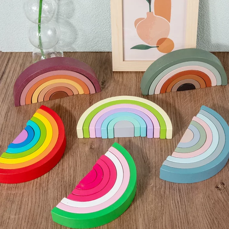 Arc-en-ciel en bois montessori 5