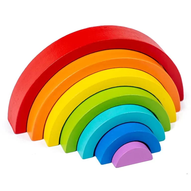 Arc-en-ciel en bois montessori 6